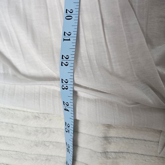 New Directions White Lace Sleeve Tie Front Top XL Feminine Resortwear Romantic - Picture 5 of 8